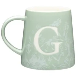 B&M Floral Alphabet Mug (Assorted) -Cheap Warm House Furnish Store 394402 floral alphapet mug green g