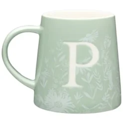 B&M Floral Alphabet Mug (Assorted) -Cheap Warm House Furnish Store 394402 floral alphapet mug green p