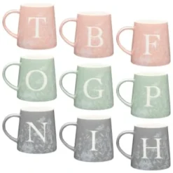 B&M Floral Alphabet Mug (Assorted) -Cheap Warm House Furnish Store 394402 floral alphapet mug group