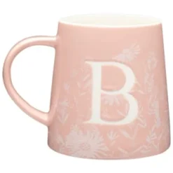 B&M Floral Alphabet Mug (Assorted) -Cheap Warm House Furnish Store 394402 floral alphapet mug pink b