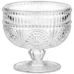 B&M Embossed Glass Dessert Bowl