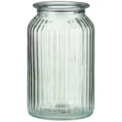 B&M Large Ribbed Glass Jar With Wooden Lid -Cheap Warm House Furnish Store 394426 ribbed glass jar with wooden lid large 3