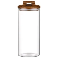 B&M Large Glass Jar With Acacia Wood Lid