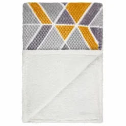 B&M Simply Geo Waffle Throw - Ochre -Cheap Warm House Furnish Store 394916 simply geo waffle throw ochre 3