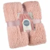 B&M Simply Two Tone Teddy Throw - Blush
