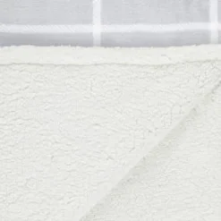 Winston Grey Check Sherpa Throw -Cheap Warm House Furnish Store 394978 winston grey check sherpa throw 2