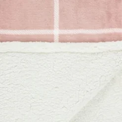 Winston Blush Sherpa Check Throw -Cheap Warm House Furnish Store 394980 winston check throw blush 2