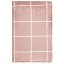 Winston Blush Sherpa Check Throw -Cheap Warm House Furnish Store 394980 winston check throw blush 3