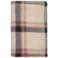 Simply Blush Check Sherpa Throw -Cheap Warm House Furnish Store 395364 stripe ocean tide cushion 4