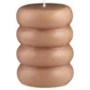 B&M Ribbed Pillar Candle - Brown