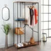 Tromso Garment Rail With Side Shelving