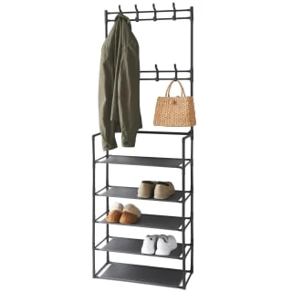 B&M Essentials 16 Hook Garment Rack With Shelving 1 B&M Essentials 16 Hook Garment Rack With Shelving