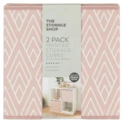 Lokken Printed Storage Cubes 2pk - Pink Diamond -Cheap Warm House Furnish Store 395838 2pk printed lokken storage cubes pink diamond 2