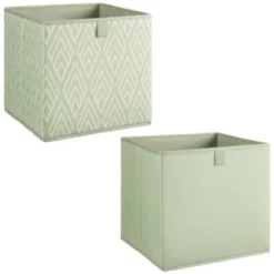 Lokken Printed Storage Cubes 2pk - Sage Diamond -Cheap Warm House Furnish Store 395843 2pk printed lokken storage cubes sage diamond 3