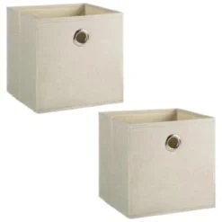 Lokken Linen Storage Cubes 2pk - Natural -Cheap Warm House Furnish Store 395852 2pk linen lokken storage cubes natural 3