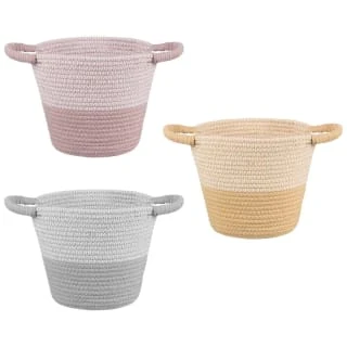 B&M Two Tone Rope Basket - Pink 2 B&M Two Tone Rope Basket - Pink - Image 2