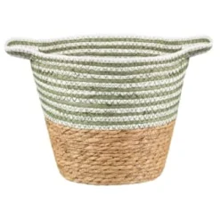 B&M Stripe Top Basket With Handle - Green