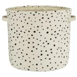 B&M Spot Fabric Basket - Cream