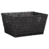 B&M Vannes Heart Cut Out Wicker Basket - Black