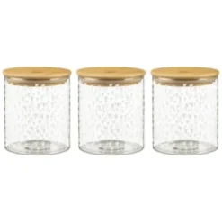 B&M Printed Glass Bamboo Storage Jars 3pc -Cheap Warm House Furnish Store 396485 3pk printed glass bamboo storage jars 2