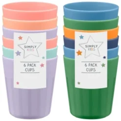 Simply Kids Colour Cups 6pk - Multicolour -Cheap Warm House Furnish Store 398567 398570 6pk simply kids colour cups group