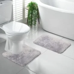 Grey - Tufted Pedestal Mat -Cheap Warm House Furnish Store 400281 400286 tufted bath and ped mat grey 2